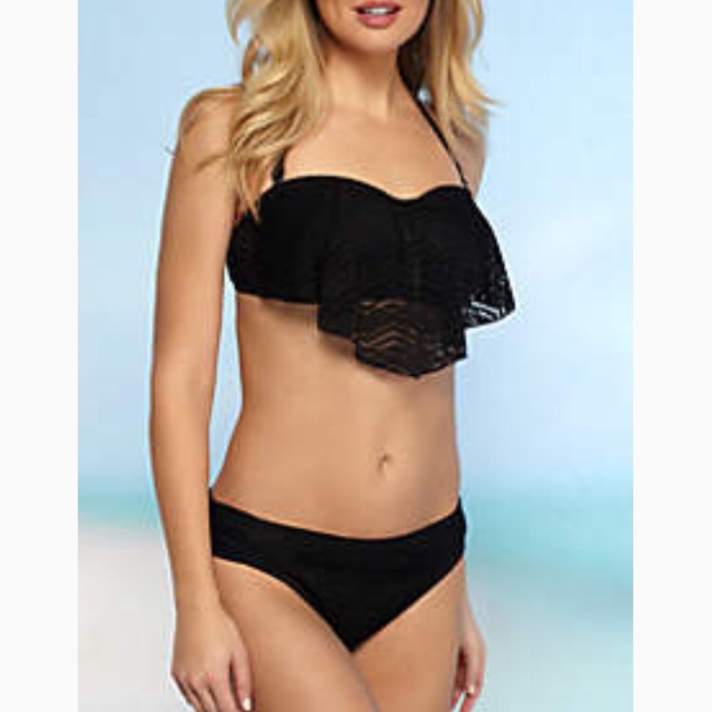 Crochet Black Bikini Top NWT